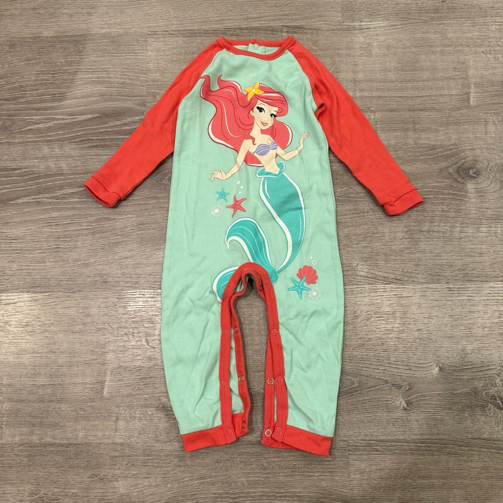 Disney Baby Little Mermaid Ariel Themed One Piece Pajamas Size 24 Months